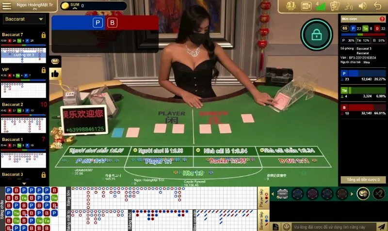 Cầu Baccarat kiểu dính kép 2 – 3 – 4 – 2 – 2